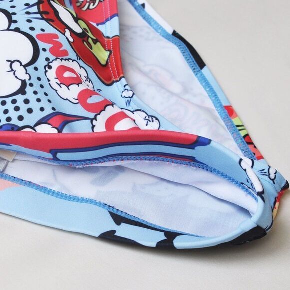 Men's Padded Comic Bang Swim Wear Briefs Push Up Cup Enhancing Size L - Picture 9 of 10